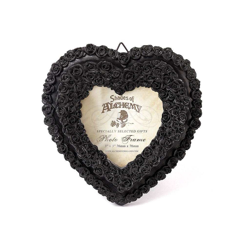 Alchemy - Small Black Rose Heart Fotolijst - Zwart